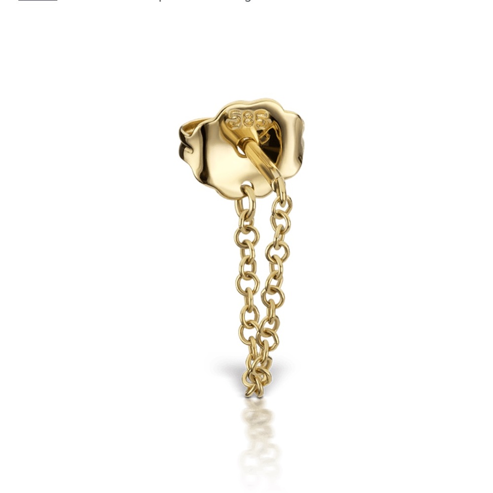MARIA TASH chain wrap stud in YG